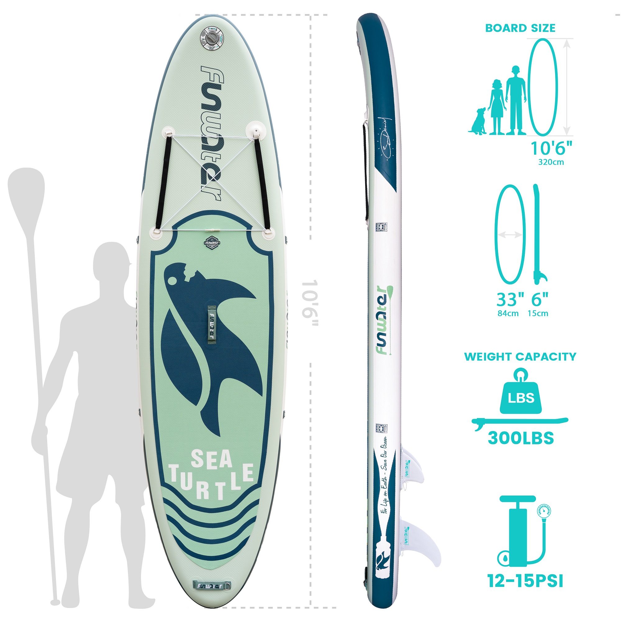 FUNWATER Dropshipping OEM 10’6″ Paddle surfing board inflatable sup paddleboard wholesale surfboard sup cheap supboard sub isup